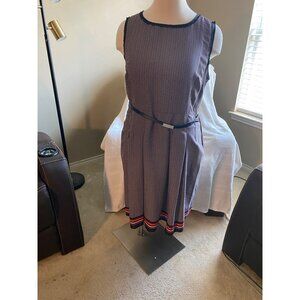 JONES NEW YORK Black and Cream Chevron Dress - Size 22